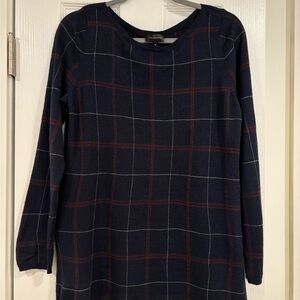 The Limited Navy Plaid Women's Sweater